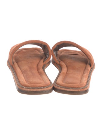 Brunello Cucinelli Monili Suede Slides