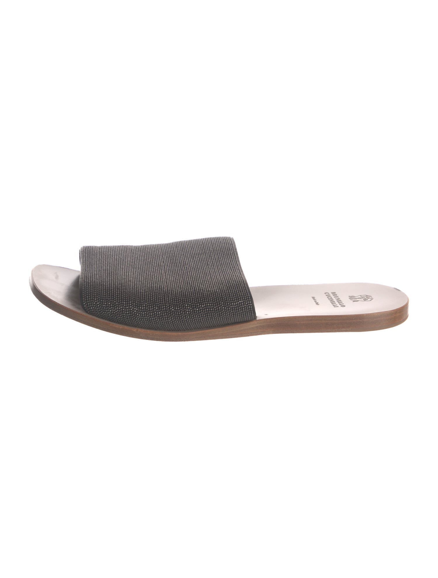 Brunello Cucinelli Monili Leather Slides