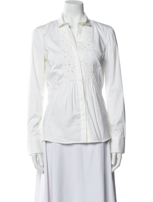 Brunello Cucinelli Long Sleeve Button-Up Top