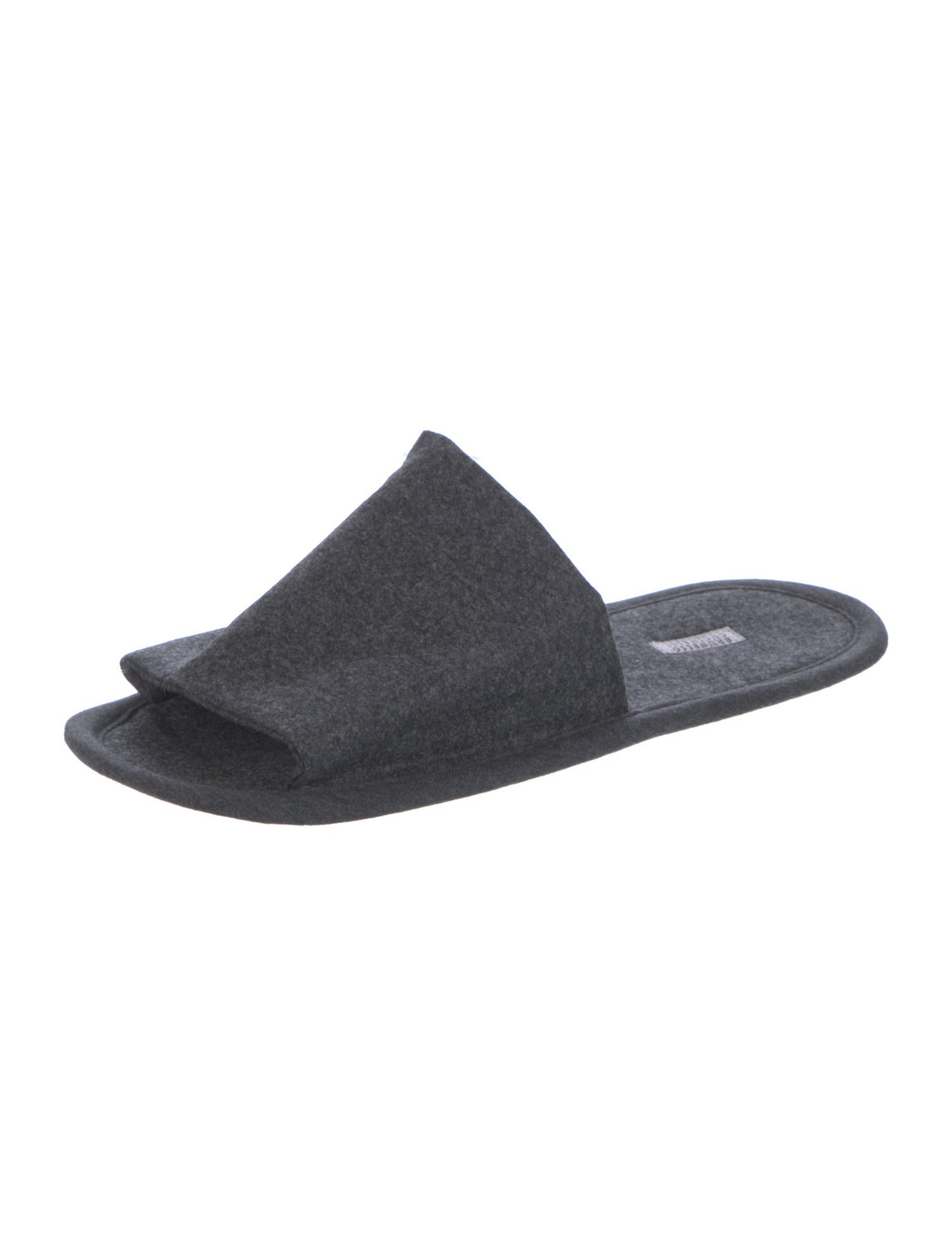 Brunello Cucinelli Felt Embroidered Accent Slides