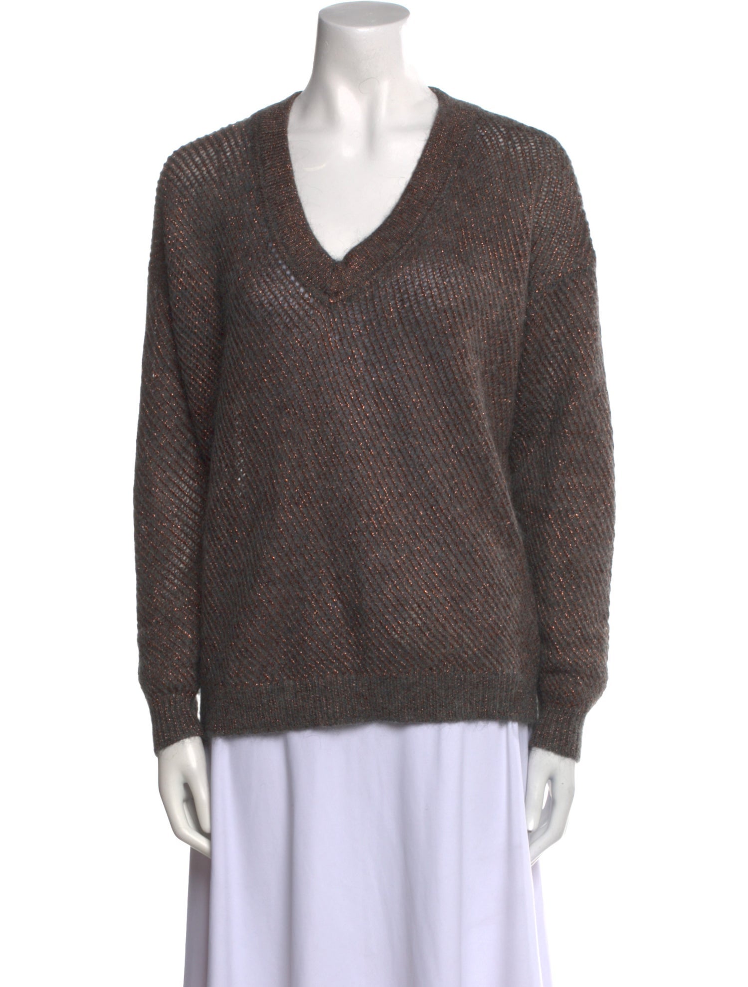 Brunello Cucinelli Mohair V-Neck Sweater