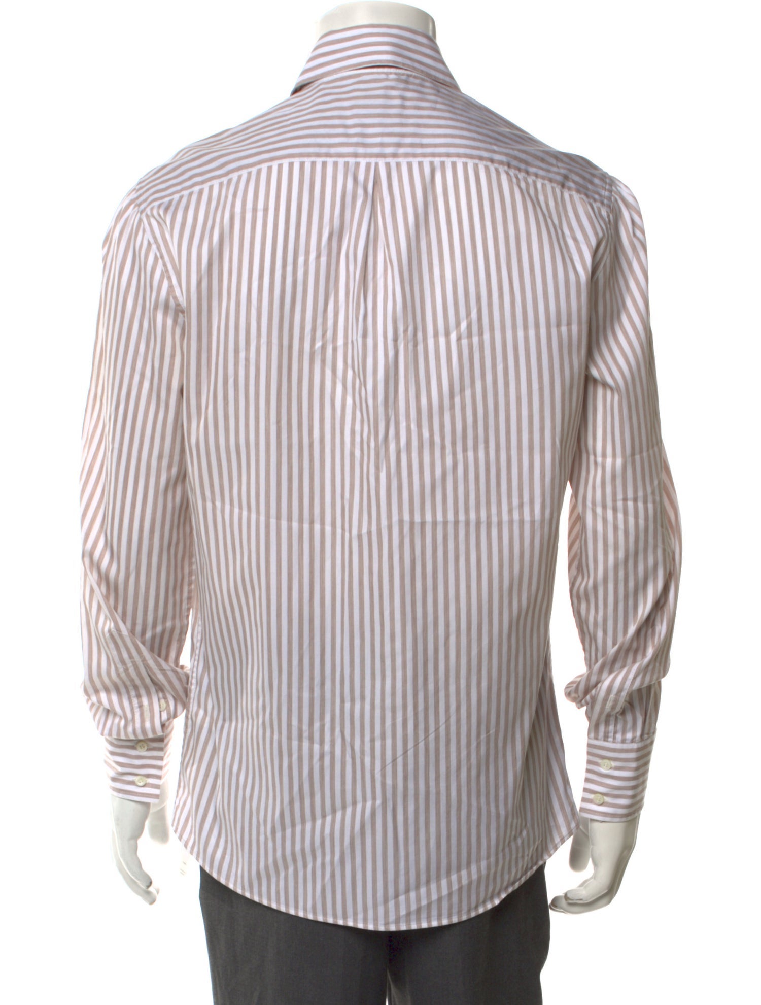 Brunello Cucinelli Striped Long Sleeve Dress Shirt