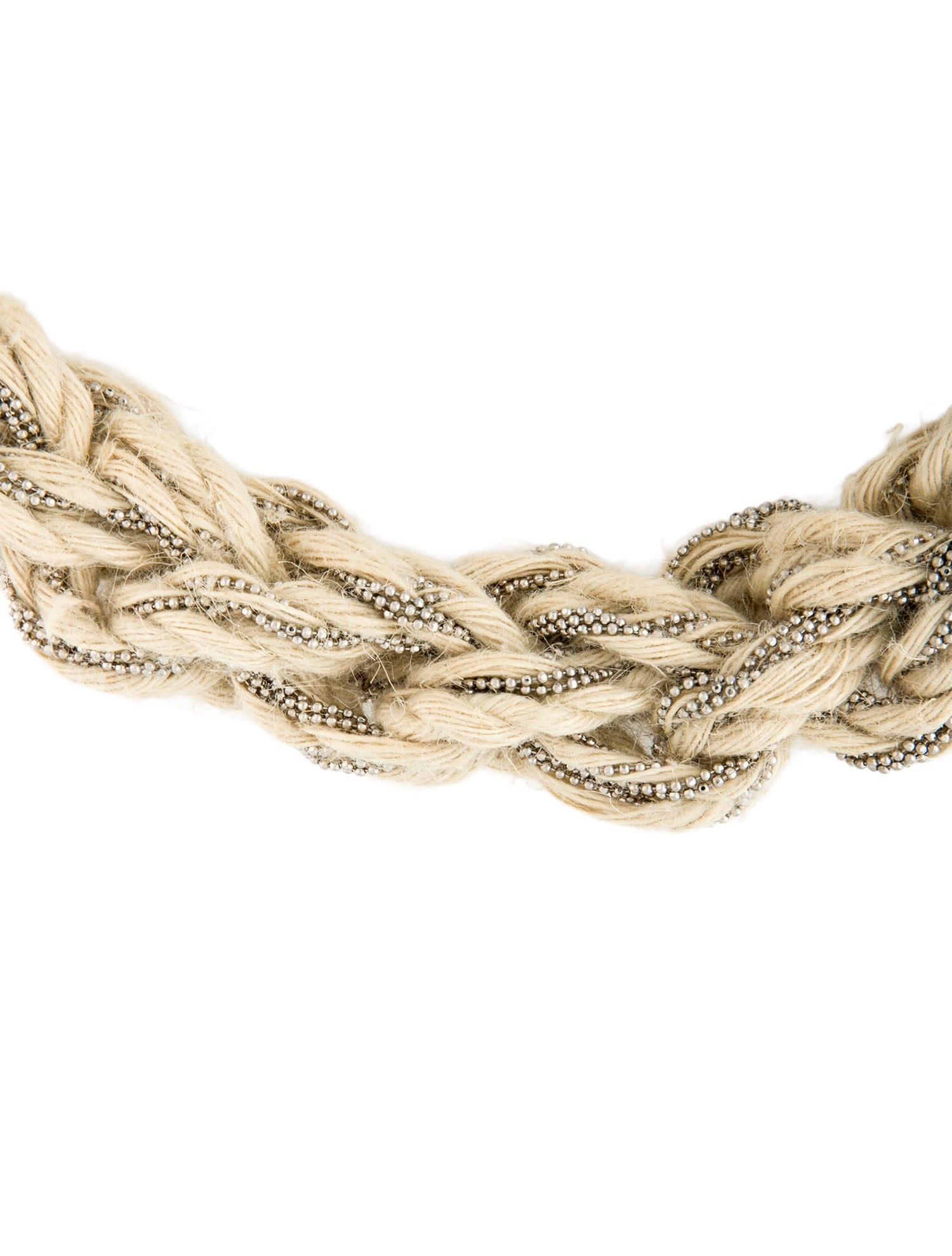 Brunello Cucinelli Raffia & Bead Choker Necklace