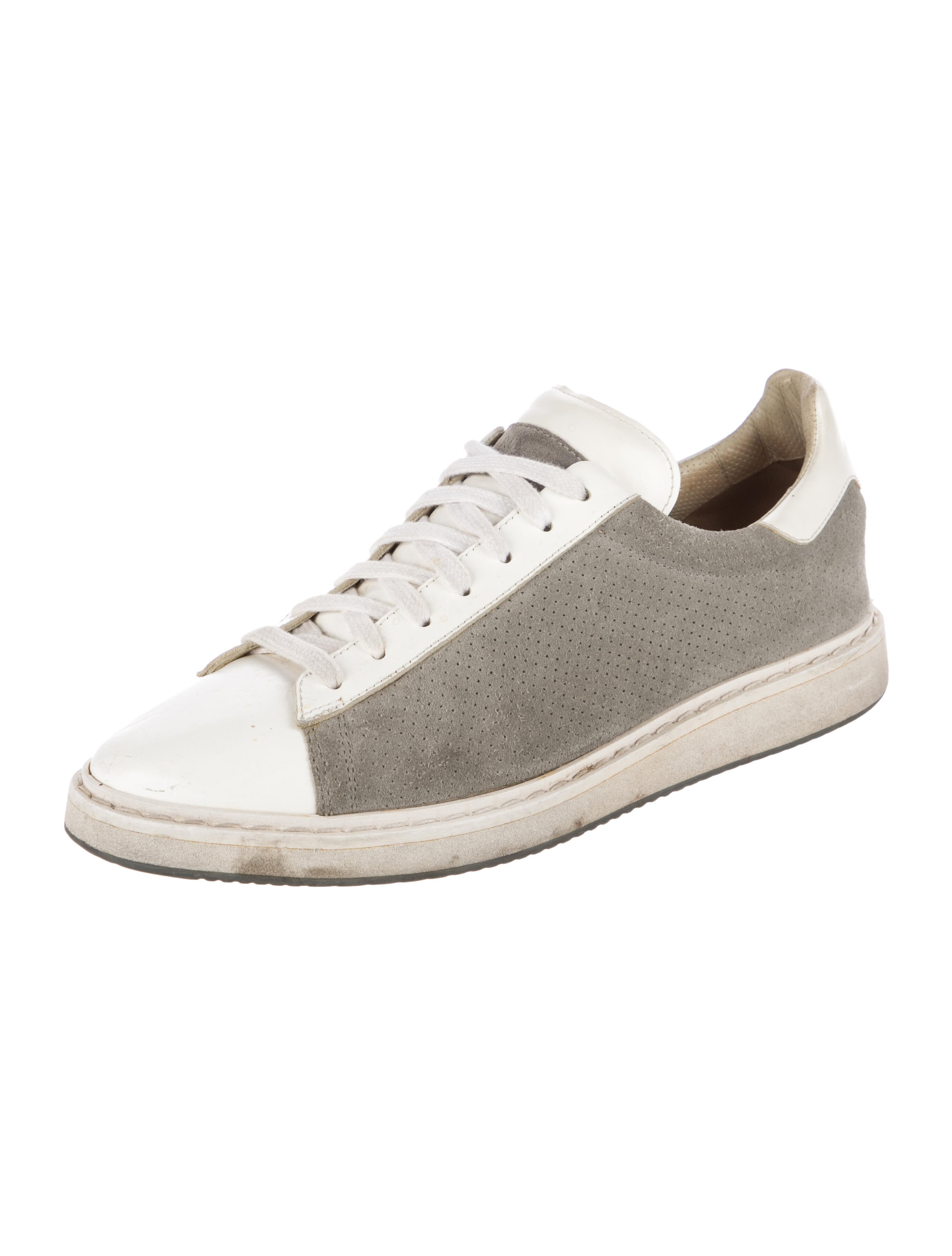 Brunello Cucinelli Suede Colorblock Pattern Sneakers