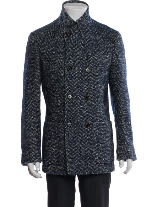 Brunello Cucinelli Cashmere Tweed Pattern Peacoat