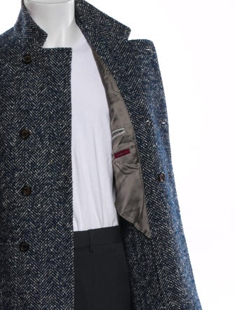 Brunello Cucinelli Cashmere Tweed Pattern Peacoat