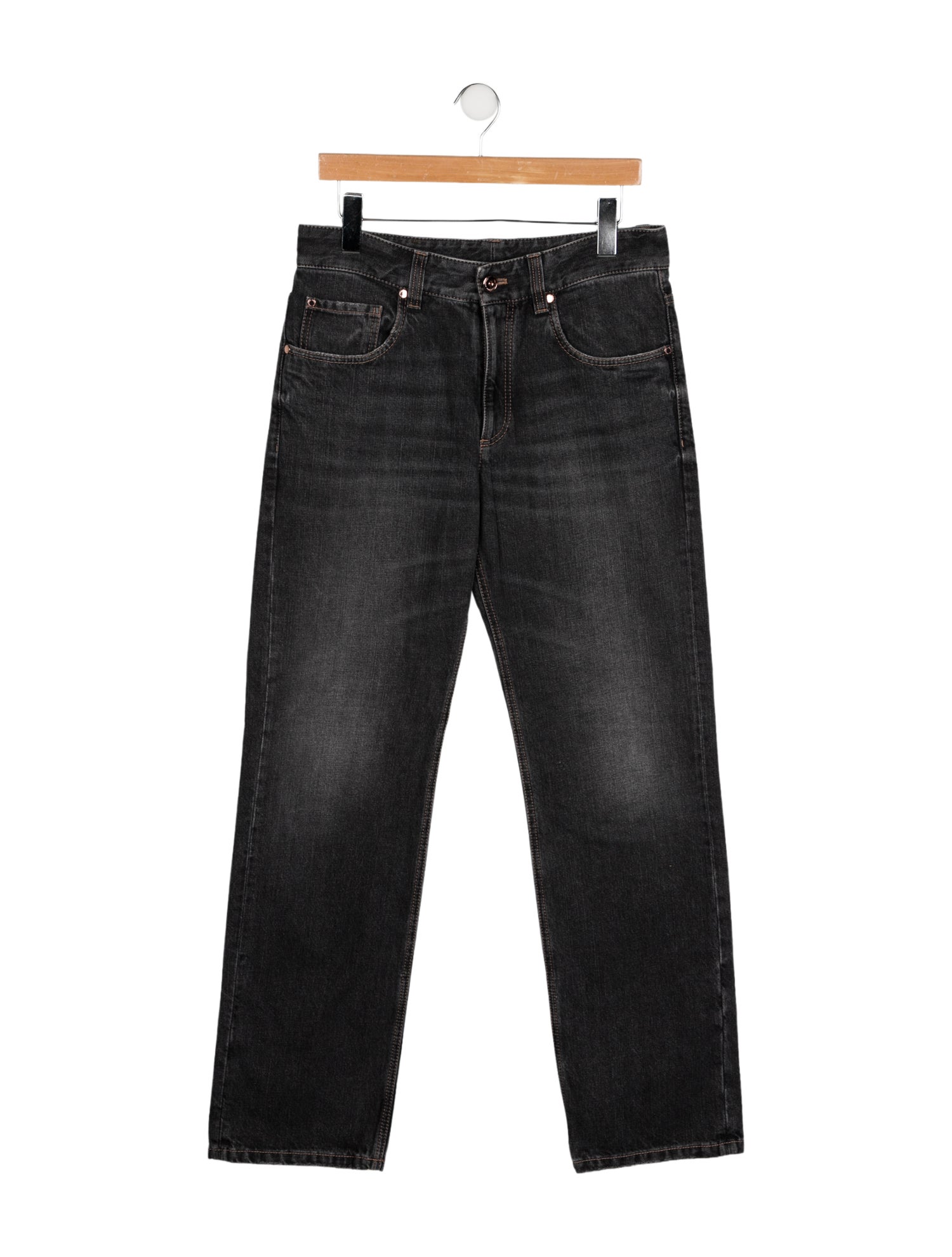 Brunello Cucinelli High-Rise Straight Leg Jeans