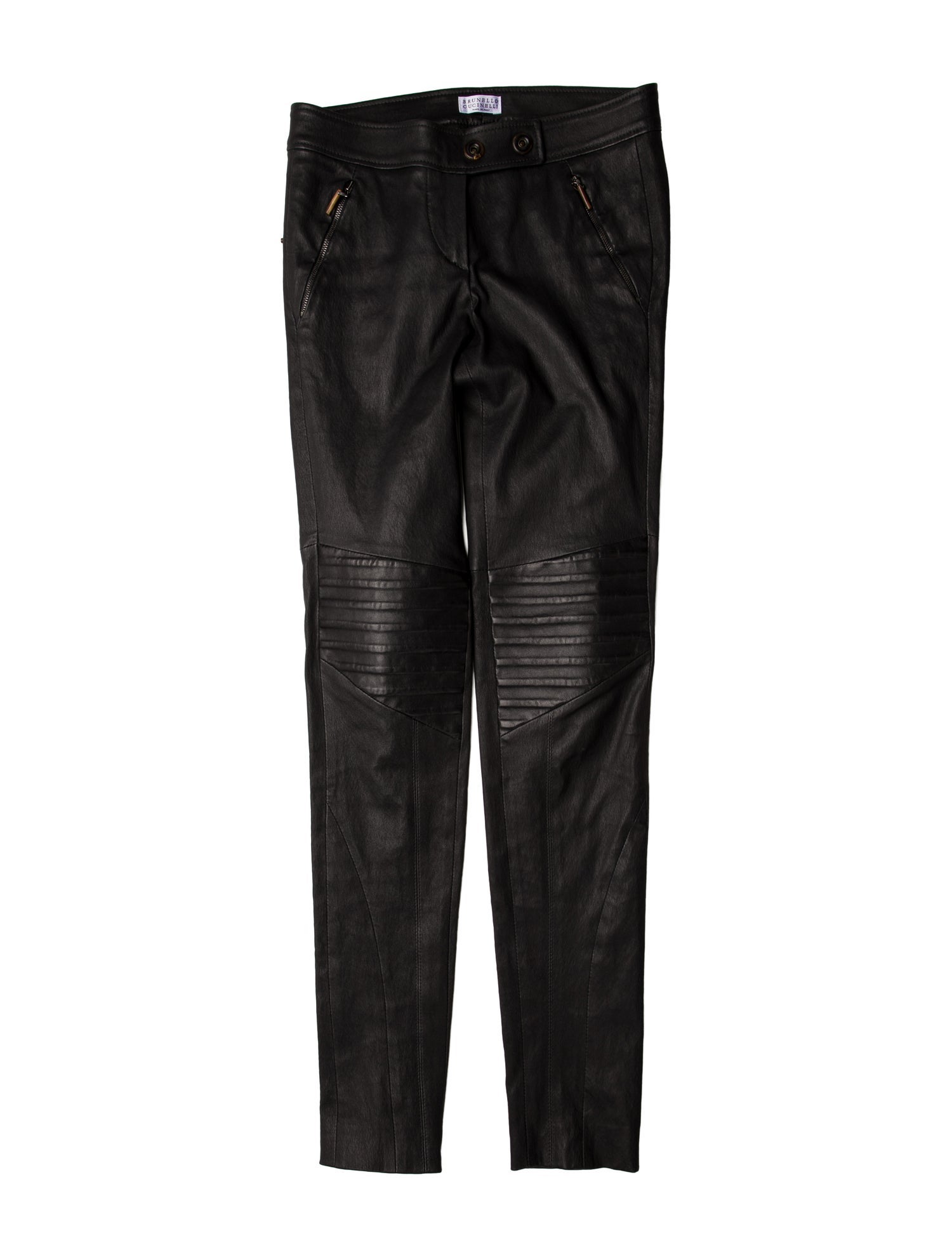 Brunello Cucinelli Leather Skinny Leg Pants