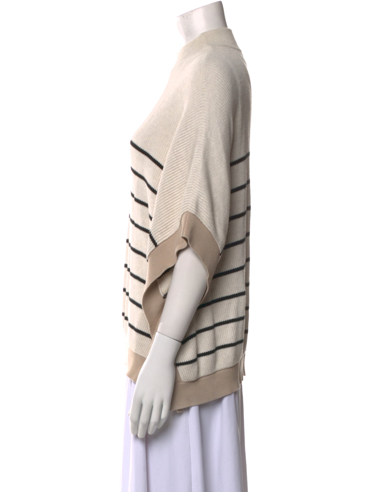 Brunello Cucinelli Striped Mock Neck Sweater