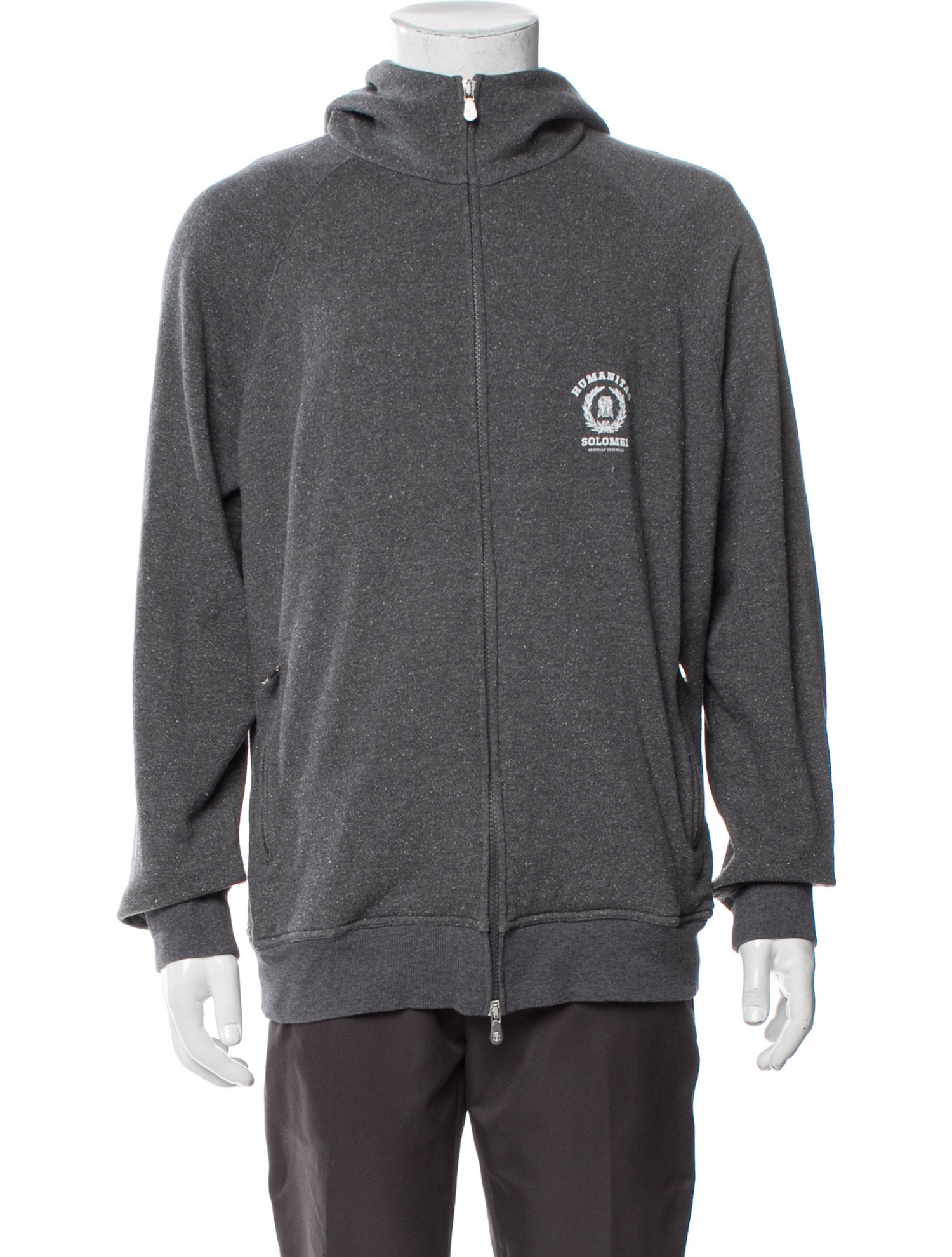 Brunello Cucinelli Graphic Print Mock Neck Hoodie
