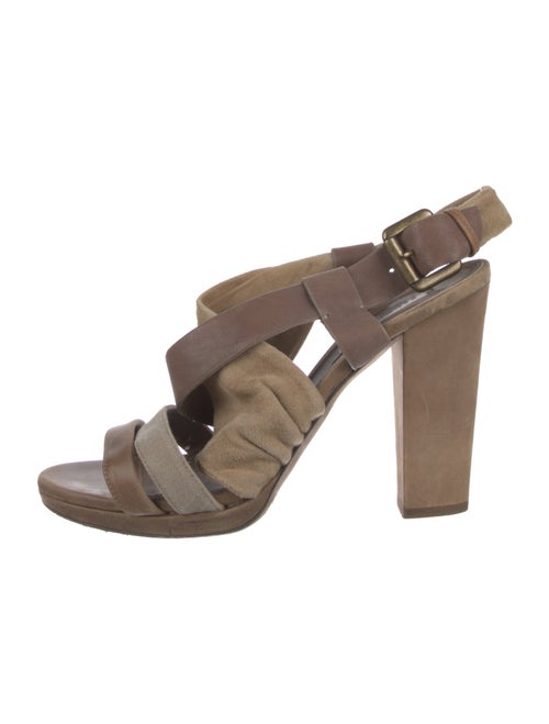 Brunello Cucinelli Suede Slingback Sandals