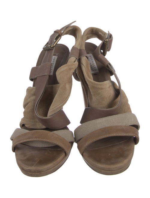Brunello Cucinelli Suede Slingback Sandals