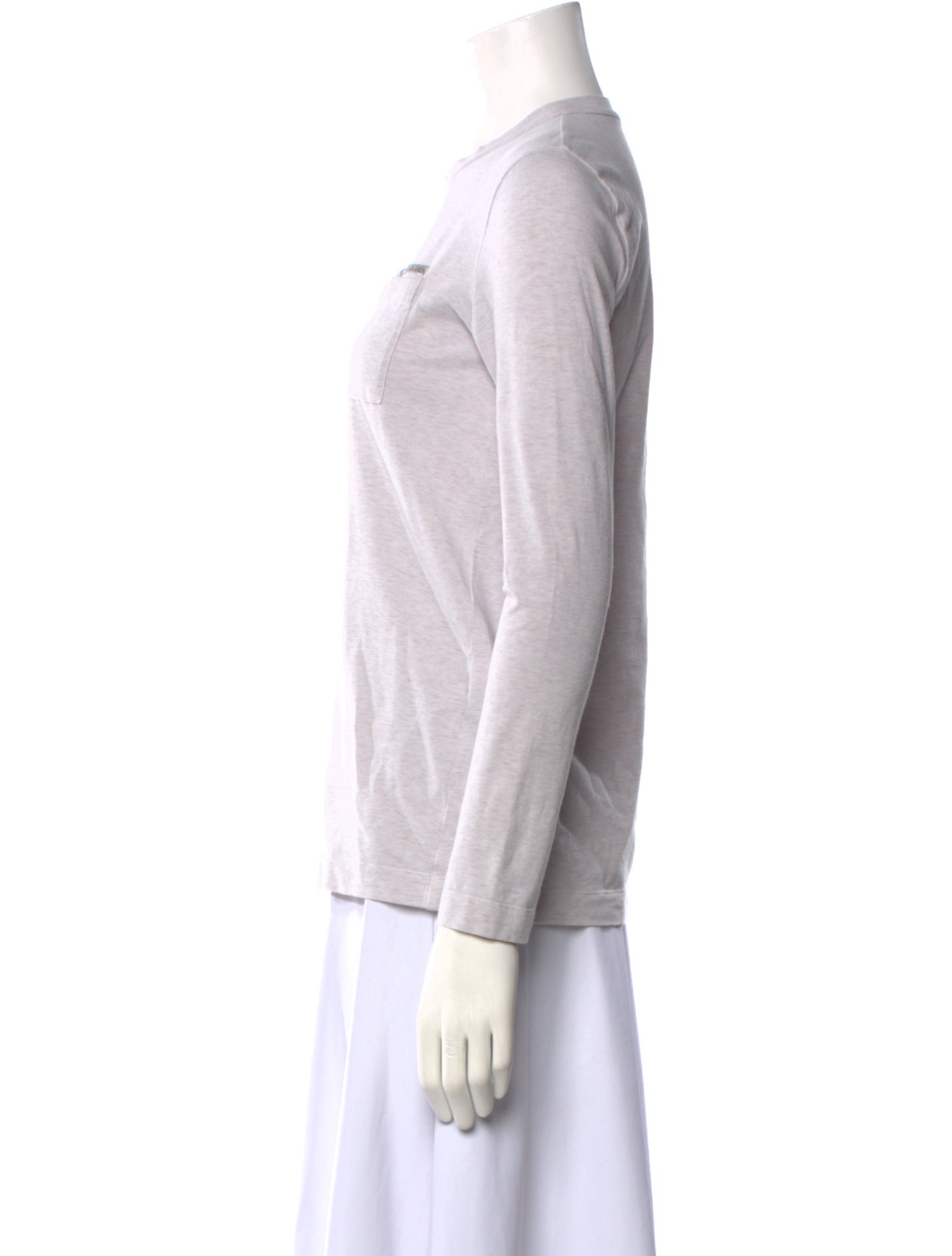 Brunello Cucinelli Crew Neck Long Sleeve Top