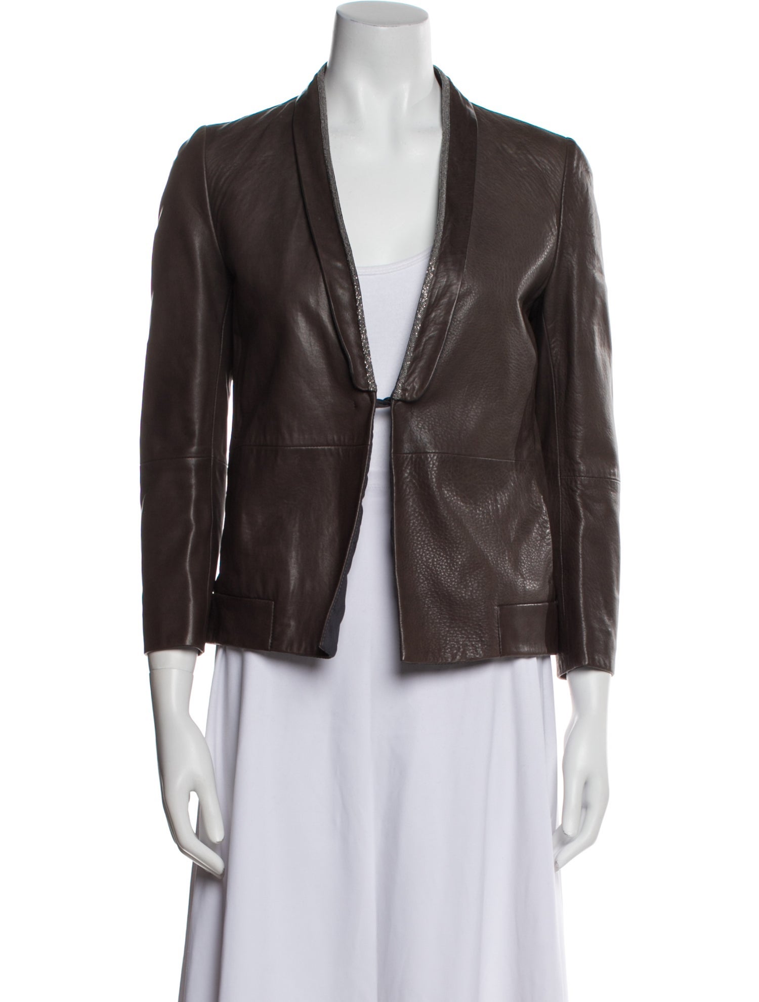 Brunello Cucinelli Leather Blazer