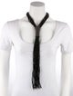 Brunello Cucinelli Onyx Bead & Leather Fringe Collar Necklace