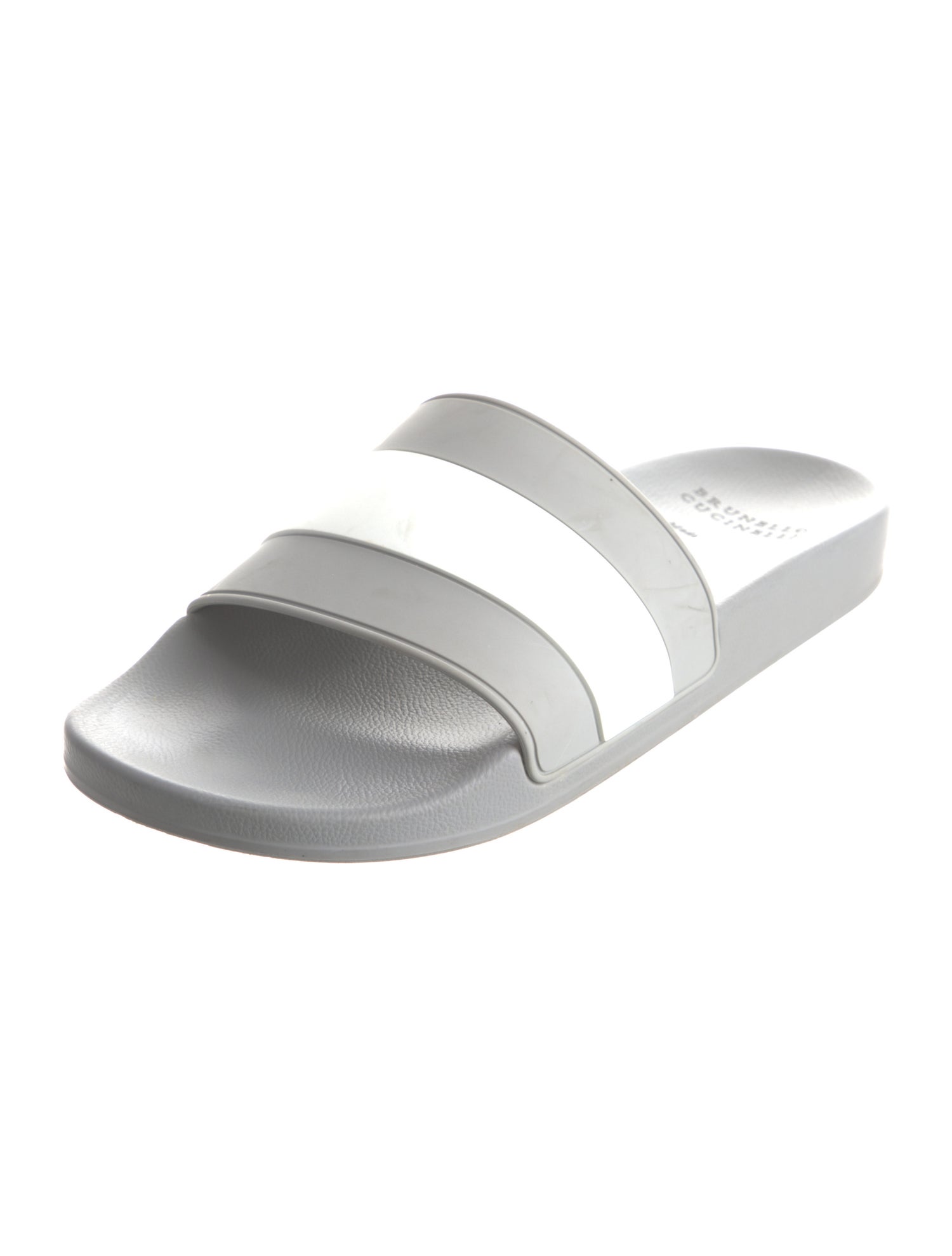 Brunello Cucinelli Rubber Colorblock Pattern Slides