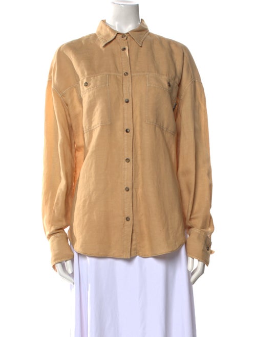 Brunello Cucinelli Long Sleeve Button-Up Top