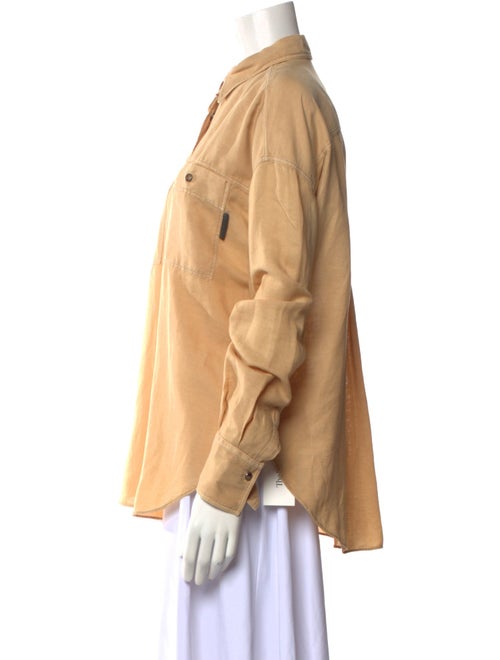 Brunello Cucinelli Long Sleeve Button-Up Top
