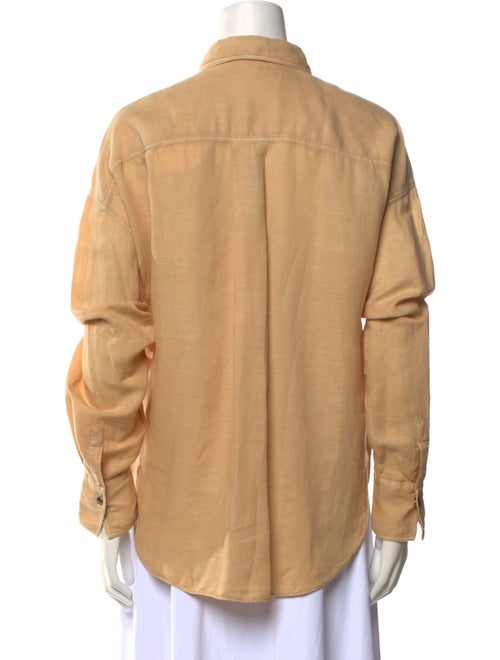 Brunello Cucinelli Long Sleeve Button-Up Top