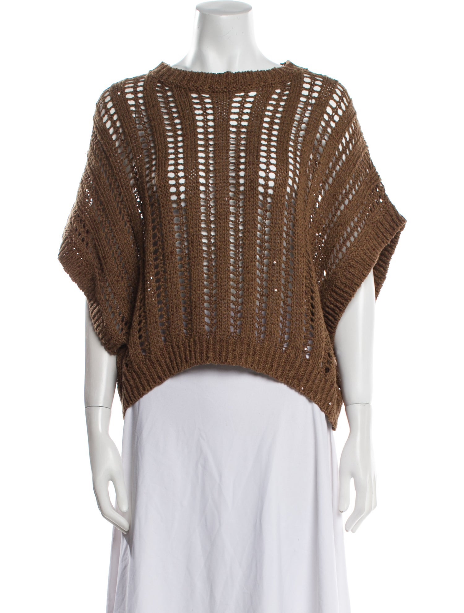 Brunello Cucinelli Linen Bateau Neckline Sweater