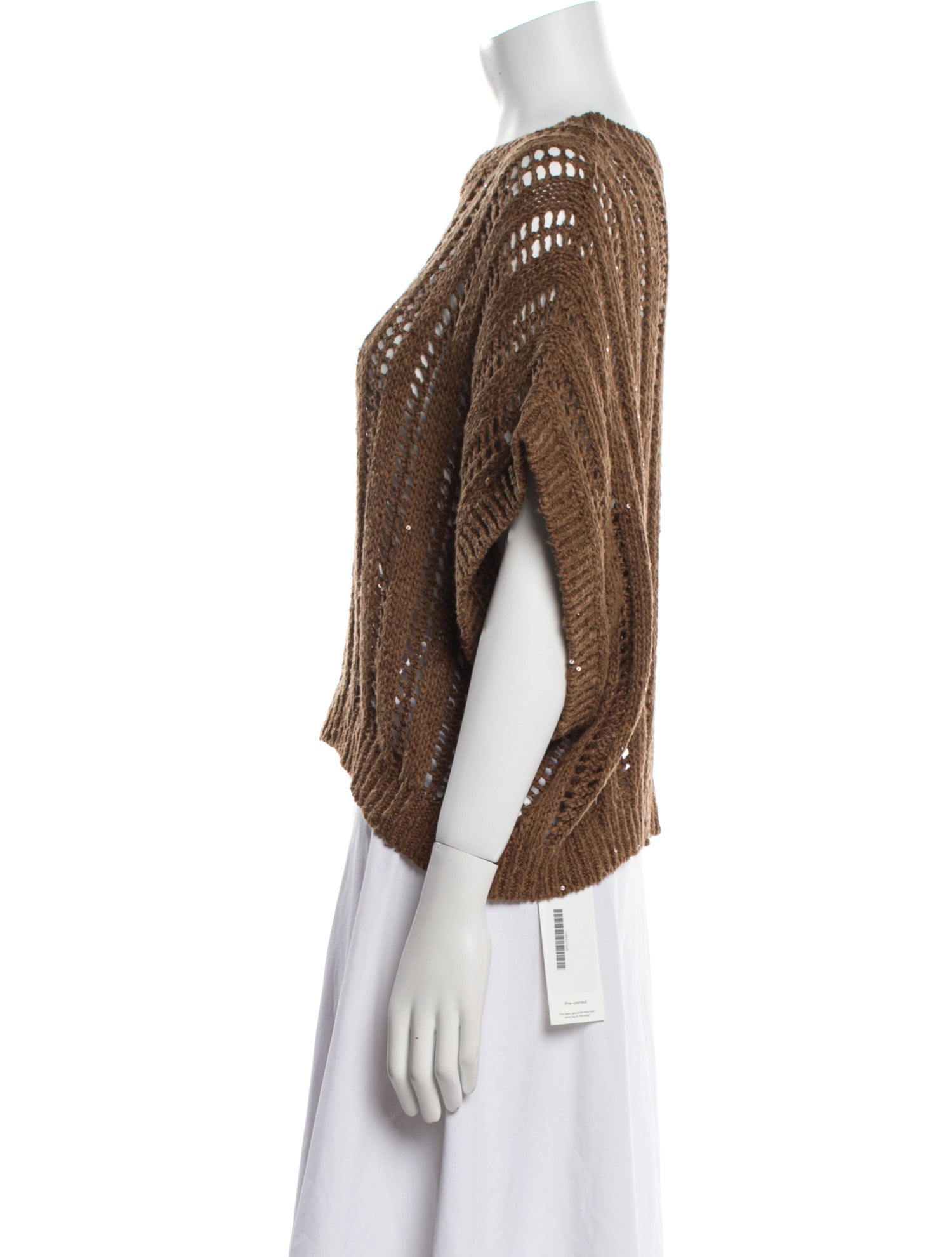 Brunello Cucinelli Linen Bateau Neckline Sweater