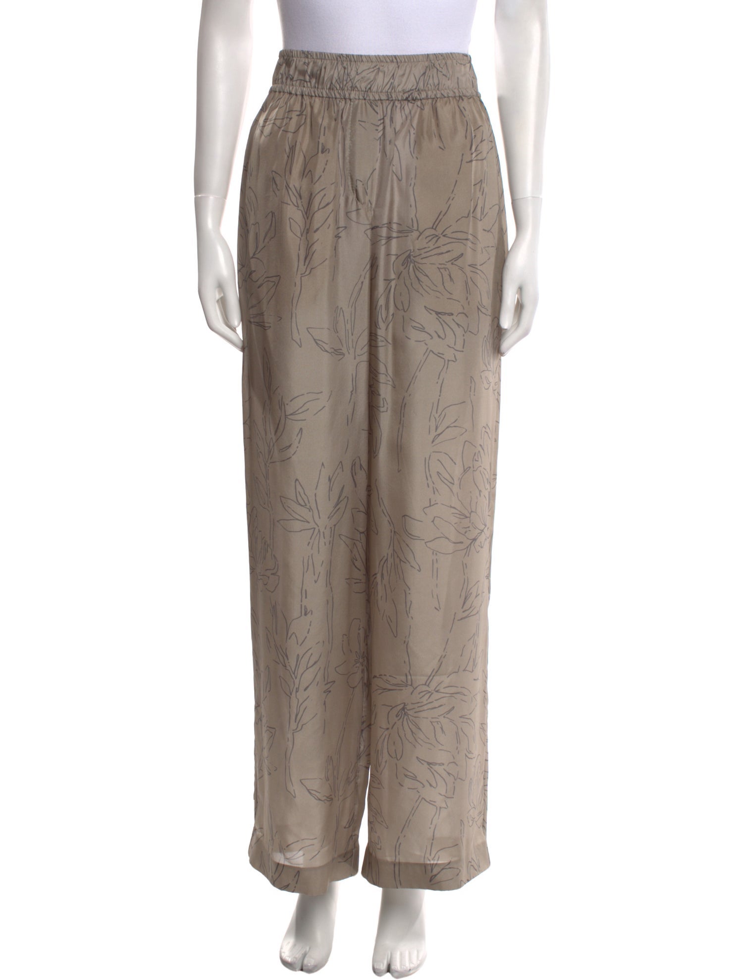 Brunello Cucinelli Silk Wide Leg Pants w/ Tags