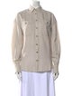 Brunello Cucinelli Linen Long Sleeve Button-Up Top