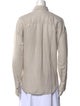 Brunello Cucinelli Linen Long Sleeve Button-Up Top