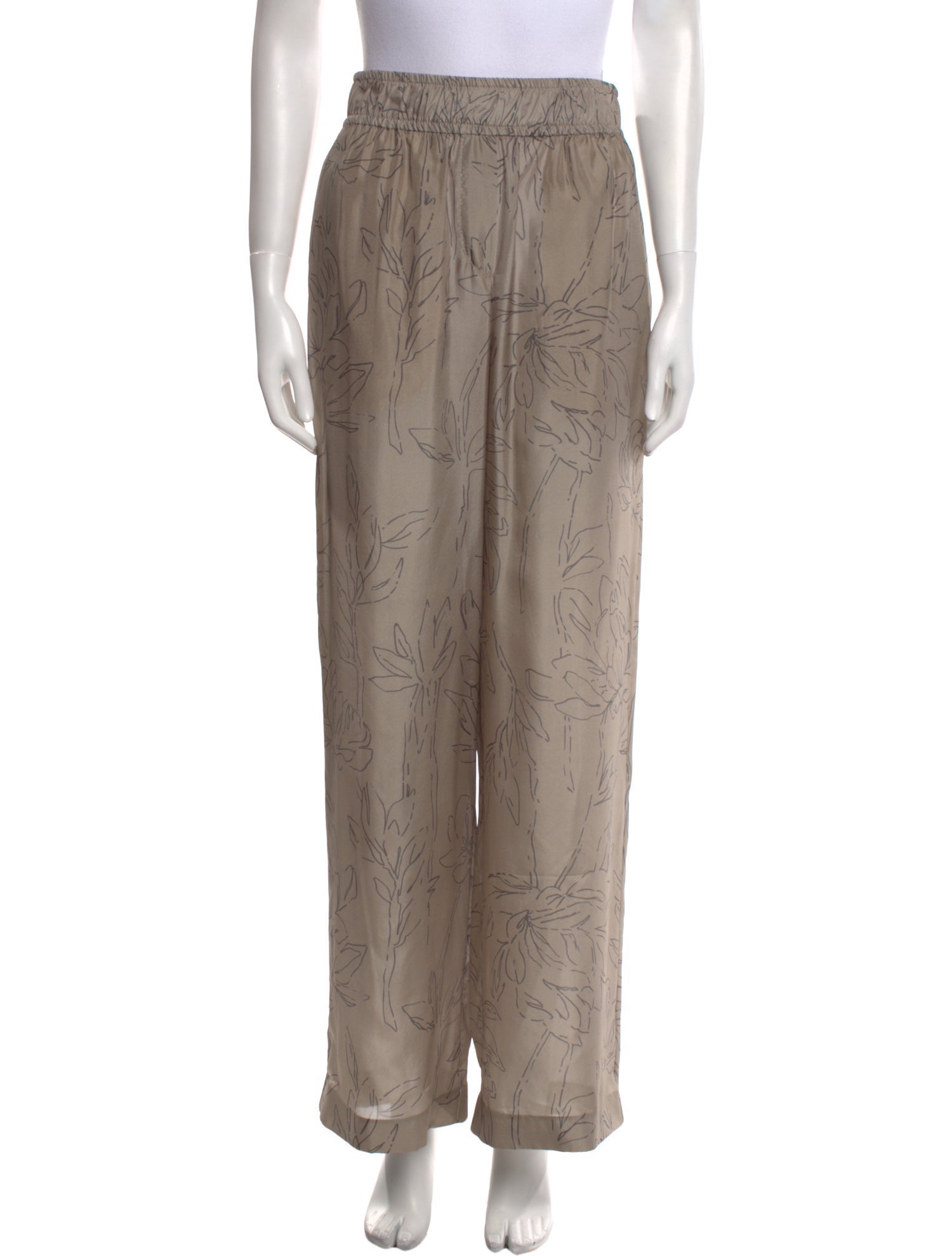 Brunello Cucinelli Silk Wide Leg Pants w/ Tags