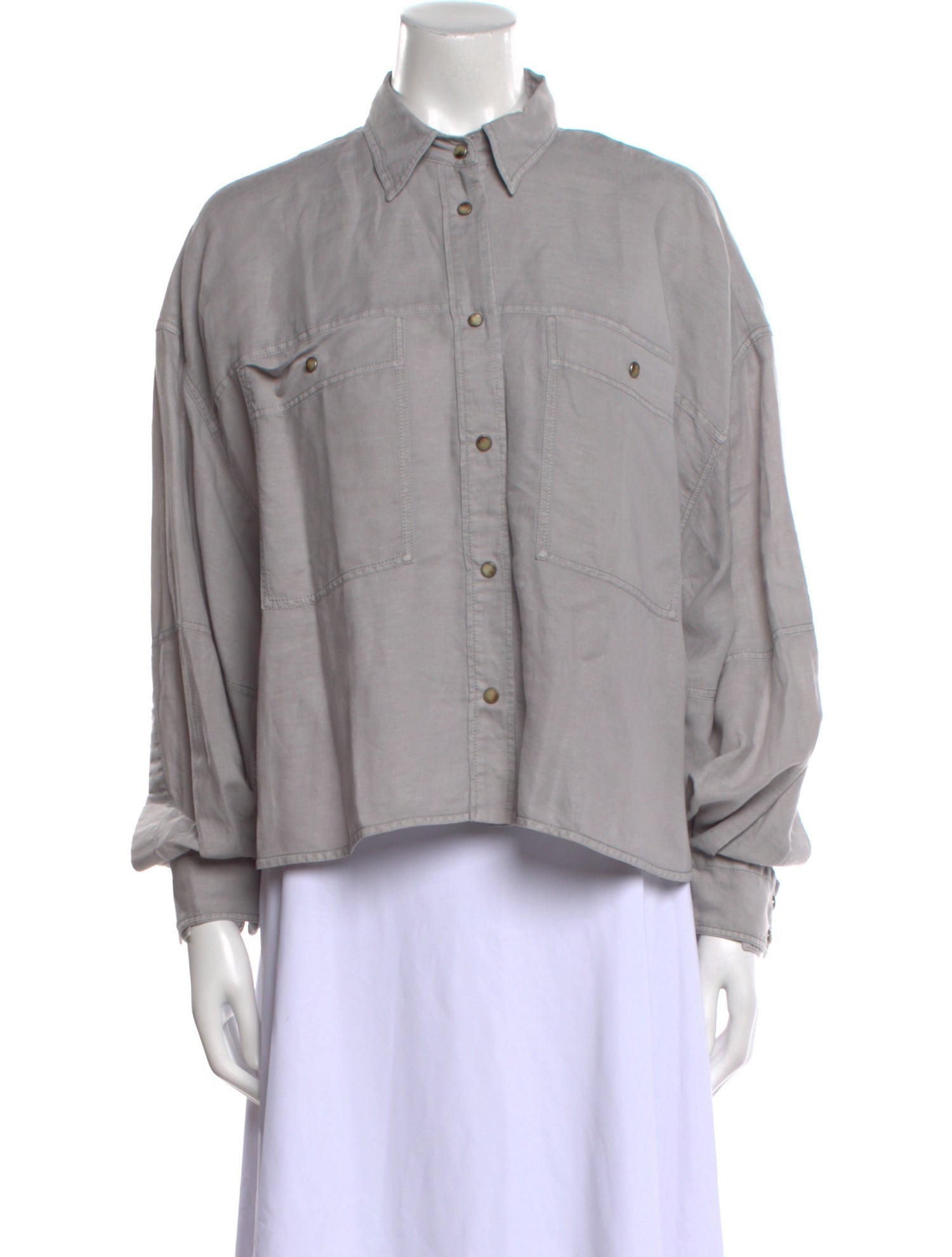 Brunello Cucinelli Long Sleeve Button-Up Top w/ Tags