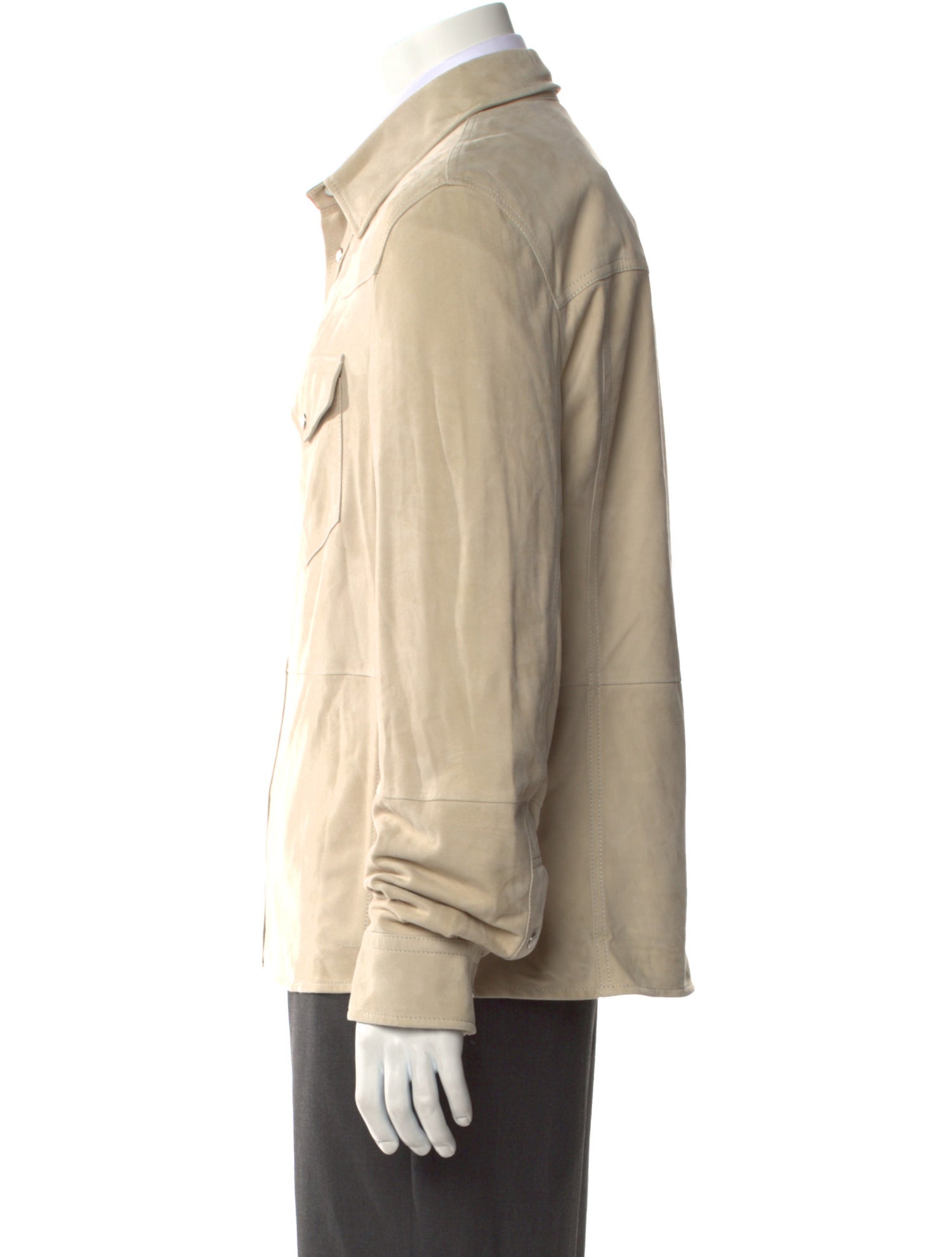 Brunello Cucinelli Leather Long Sleeve Shirt
