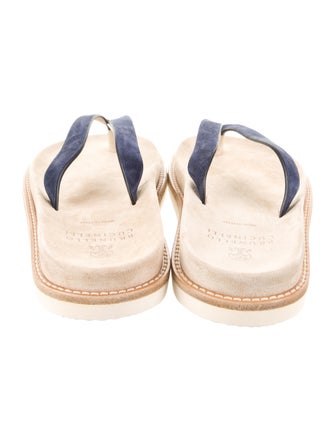 Brunello Cucinelli Suede Flip Flops
