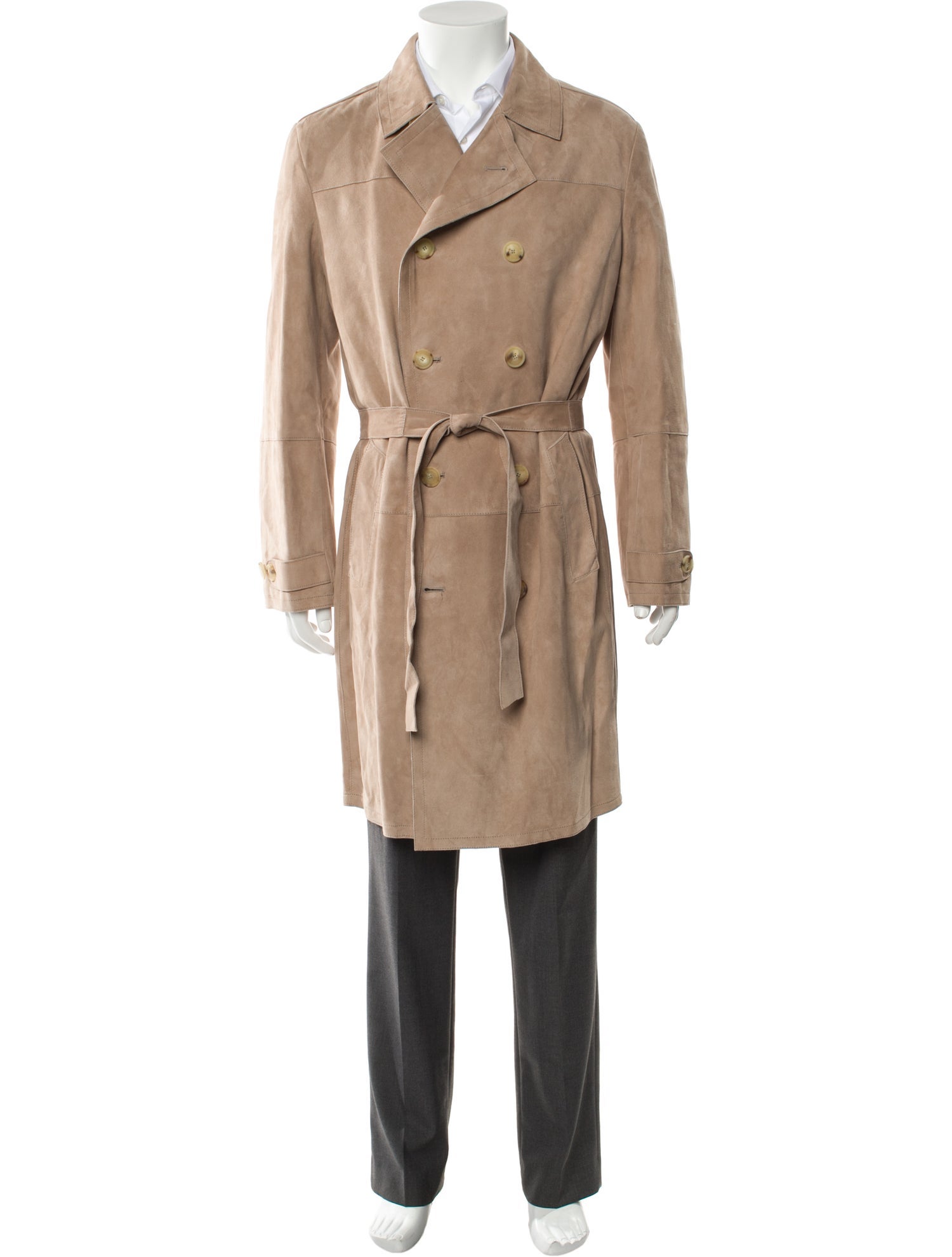 ジャケット・アウター 2000s ARMANI leather trench coat 2000s Emporio Armani Shiny Olive Crocodile Effect Light