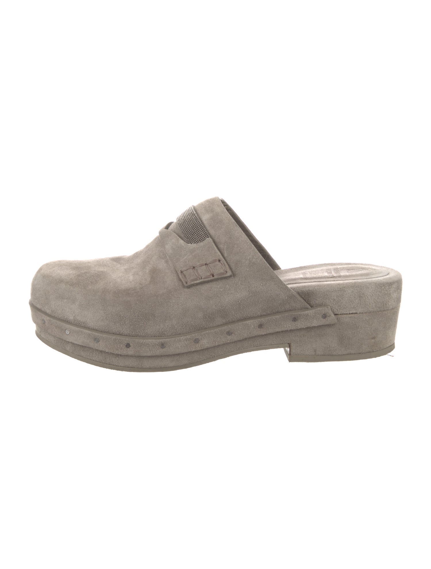 Brunello Cucinelli Monili Suede Mules