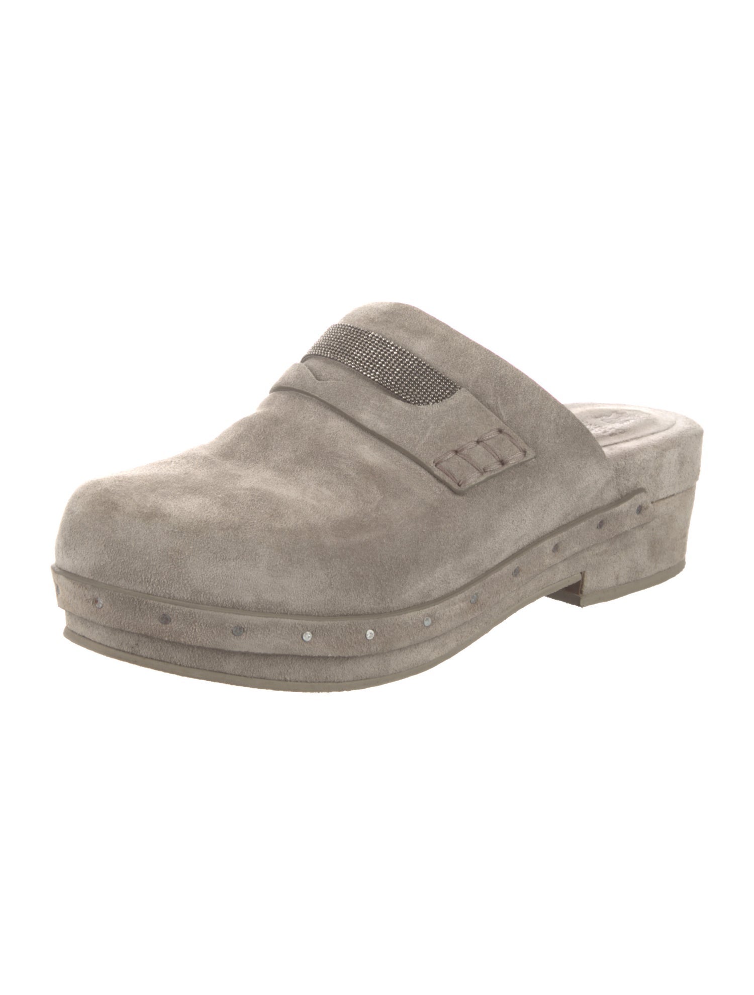 Brunello Cucinelli Monili Suede Mules