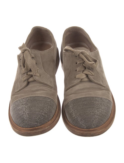 Brunello Cucinelli Suede Beaded Accents Oxfords