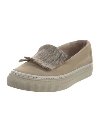 Brunello Cucinelli Suede Beaded Accents Sneakers