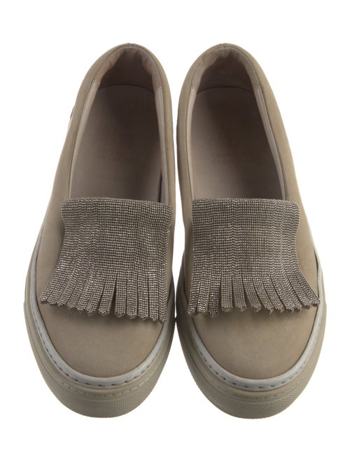 Brunello Cucinelli Suede Beaded Accents Sneakers