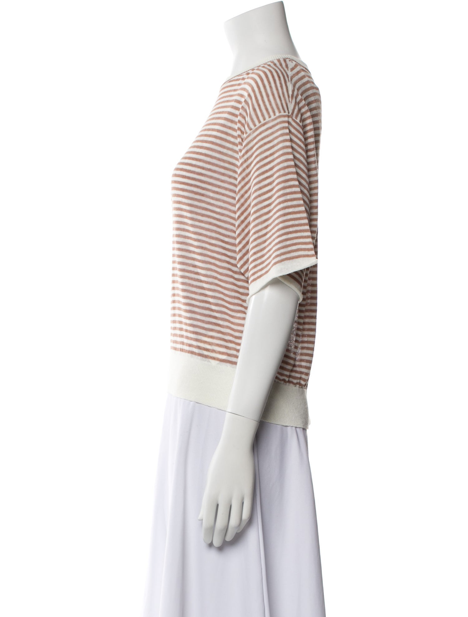 Brunello Cucinelli Linen Striped T-Shirt