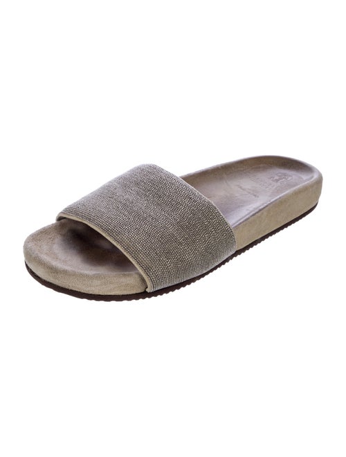 Brunello Cucinelli Monili Suede Slides