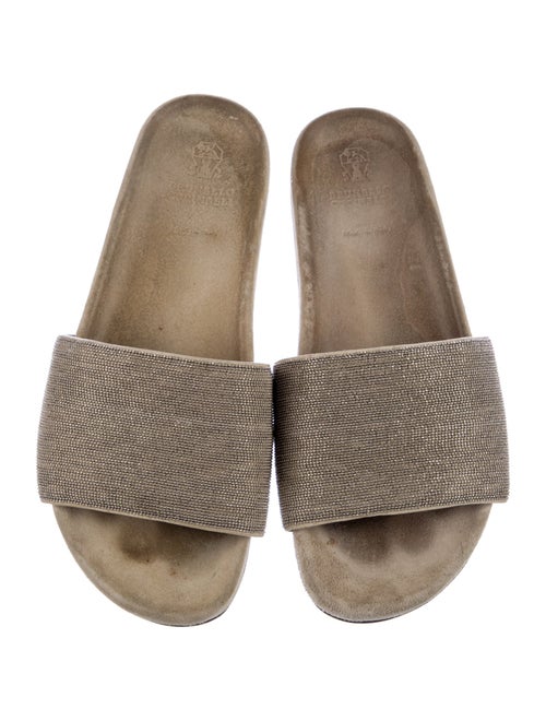 Brunello Cucinelli Monili Suede Slides