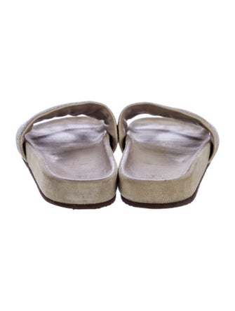 Brunello Cucinelli Monili Suede Slides