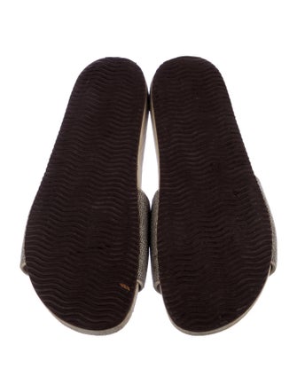 Brunello Cucinelli Monili Suede Slides