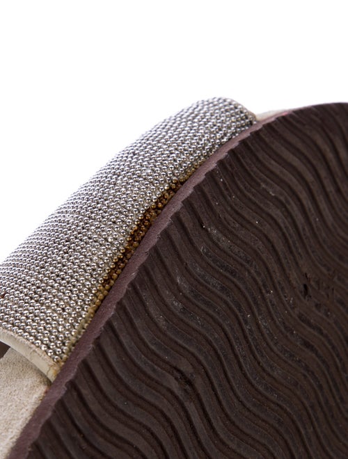 Brunello Cucinelli Monili Suede Slides