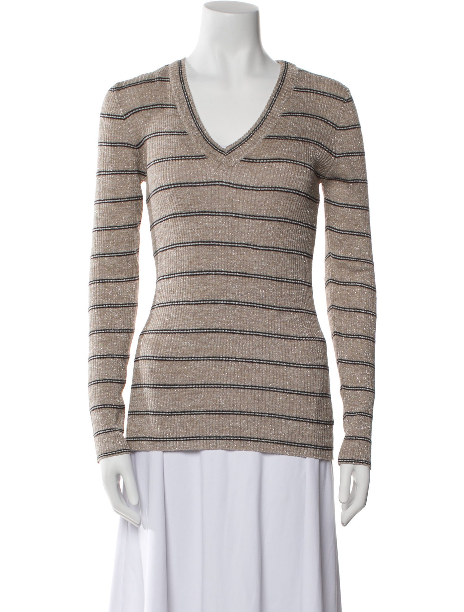 Brunello Cucinelli Linen Striped Sweater w/ Tags