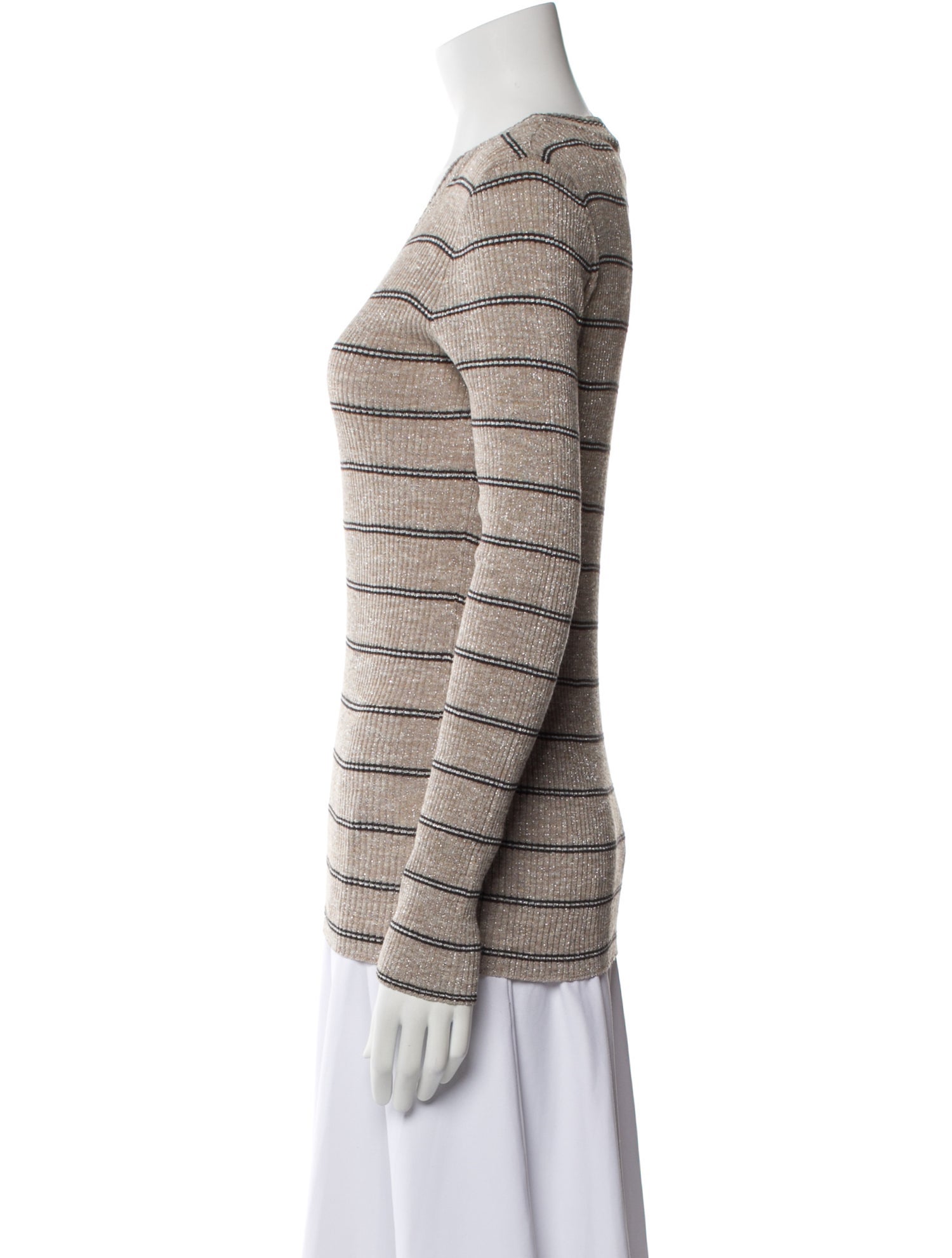 Brunello Cucinelli Linen Striped Sweater w/ Tags