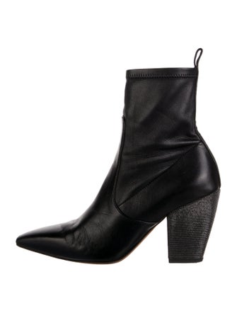 Brunello Cucinelli Monili Leather Sock Boots