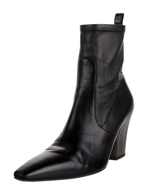 Brunello Cucinelli Monili Leather Sock Boots