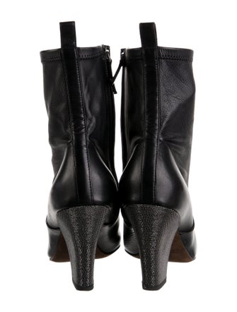 Brunello Cucinelli Monili Leather Sock Boots