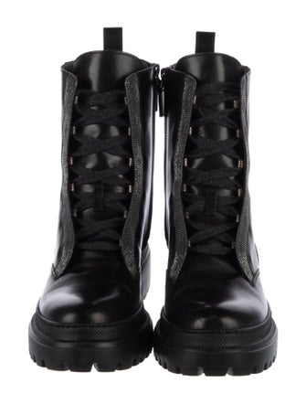 Brunello Cucinelli Monili Leather Combat Boots